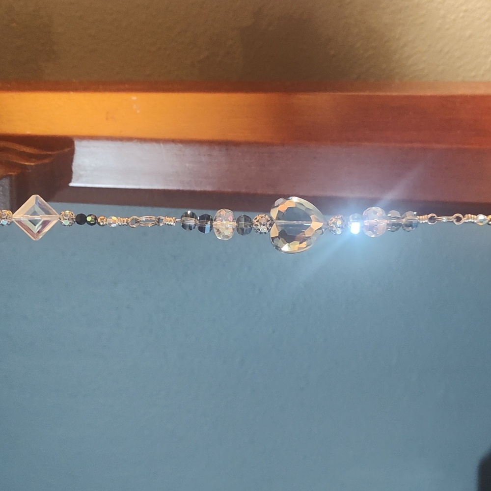 Crystal Hanging Ornament Suncatcher with Heart and Teardrop Accents - Picture 3 of 7